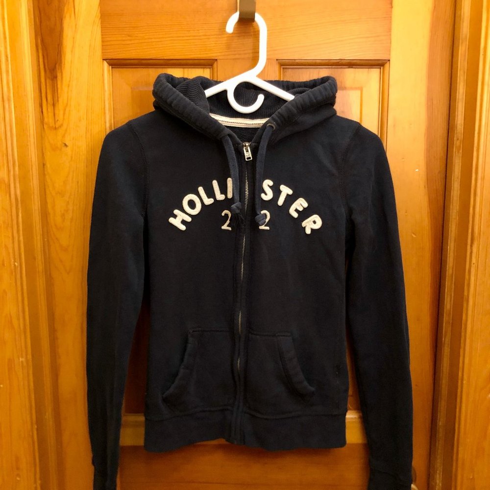 Hollister Zip-up Hoodie, Blue, Women's, Small